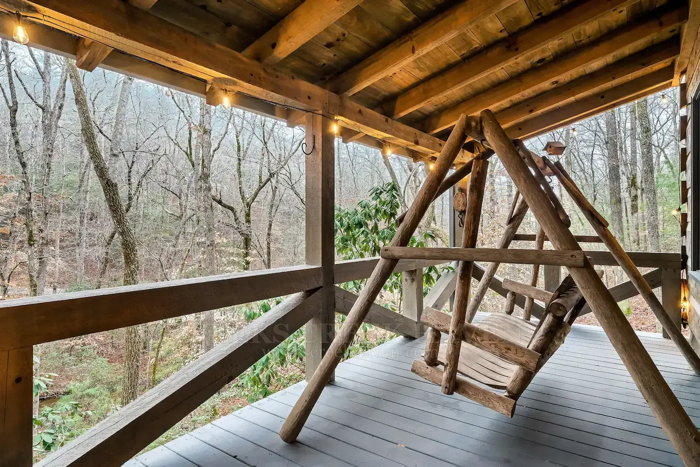 Swing beside Weeks Creek