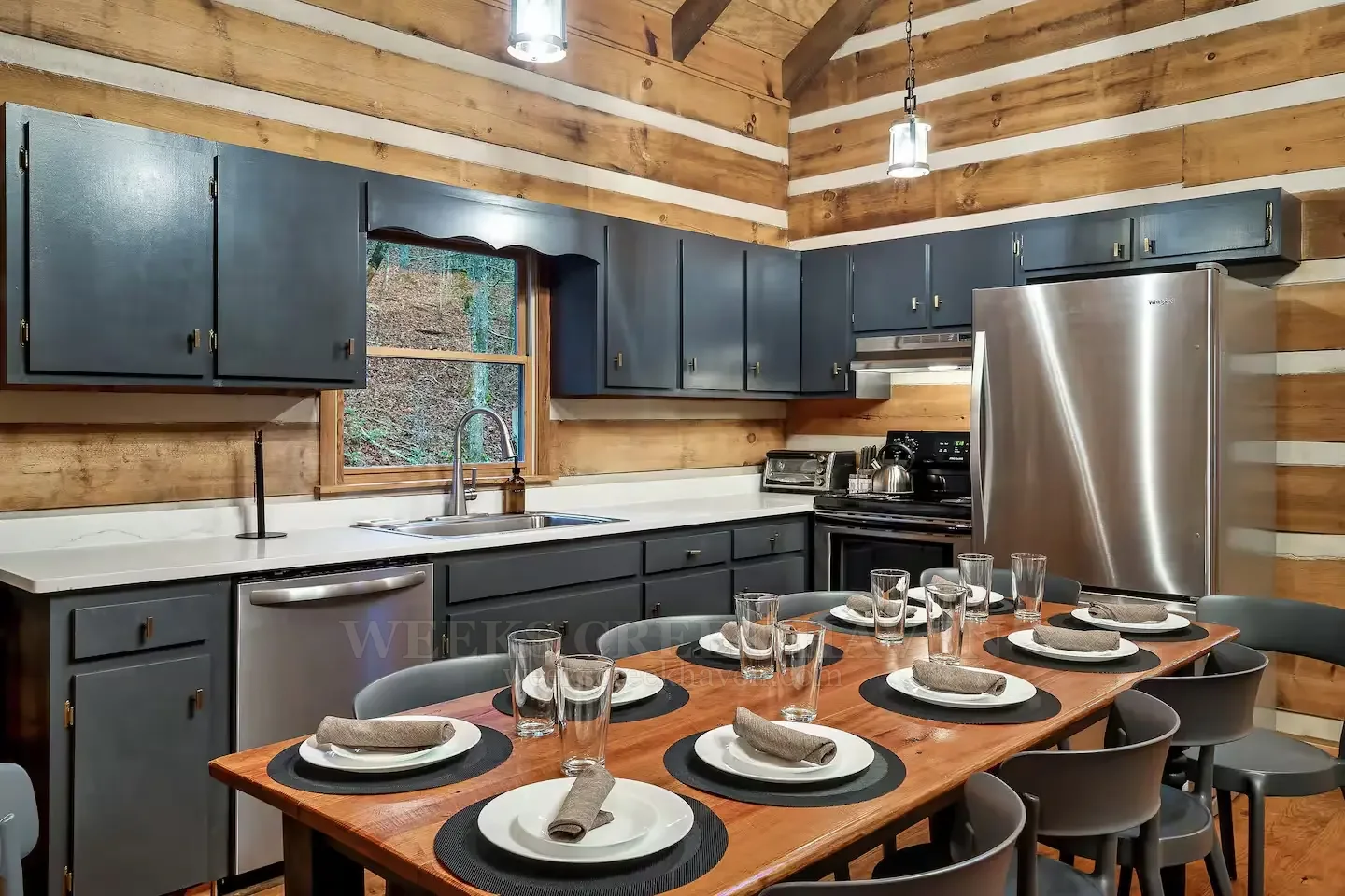 Fully equipped cabin kitchen
