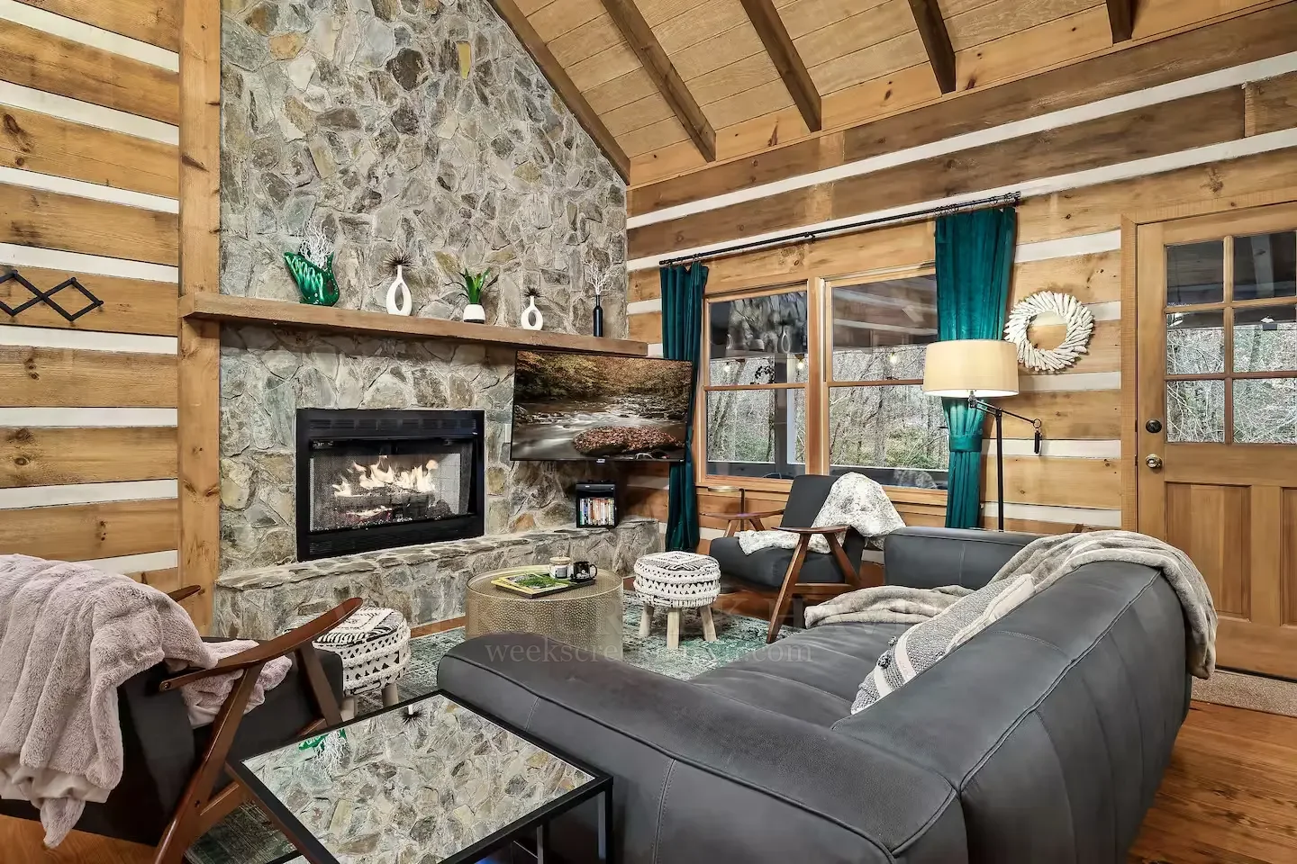 Warm living room at Weeks Creek Haven